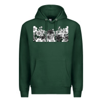 Sports Green black and white floral Premium Hoodie - TumblerDesignByShophia