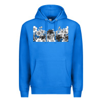 True Royal black and white floral Premium Hoodie - TumblerDesignByShophia