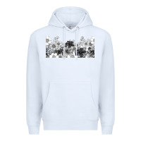 White black and white floral Premium Hoodie - TumblerDesignByShophia