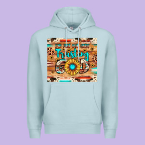 I'm Just Out Here Trusting God Premium Hoodie Designed By Jahusdesignshop