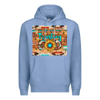 Colony Blue i'm just out here trusting god Premium Hoodie - JahusDesignShop