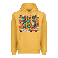 Mustard i'm just out here trusting god Premium Hoodie - JahusDesignShop