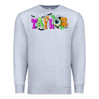 Heather Grey Personalized Halloween Premium Sweatshirt - NancyCooperArtShop
