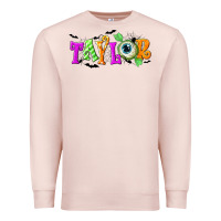 Pale Pink Personalized Halloween Premium Sweatshirt - NancyCooperArtShop