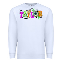 White Personalized Halloween Premium Sweatshirt - NancyCooperArtShop