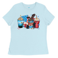 Baby Blue usa coffee cups Ladies Tee - Zillion Design Studio