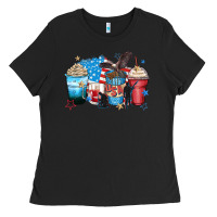 Black usa coffee cups Ladies Tee - Zillion Design Studio