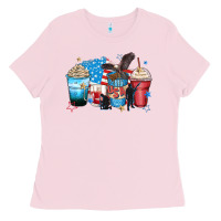 Bubblegum Pink usa coffee cups Ladies Tee - Zillion Design Studio