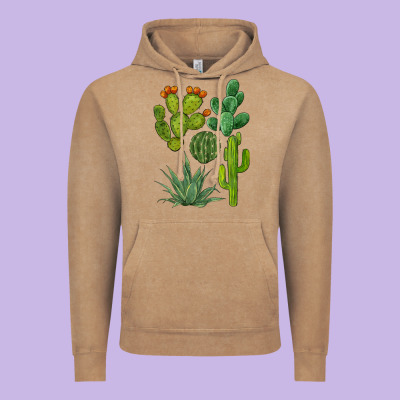 Watercolor Cactus Bundle Preview Vintage Hoodie Designed By Barkaloodesign
