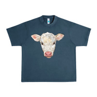 Midnight Navy charolais calf face Urban Heavy Tee - LillyAllenDesigns