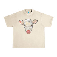 Sandshell charolais calf face Urban Heavy Tee - LillyAllenDesigns
