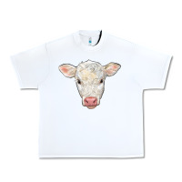 White charolais calf face Urban Heavy Tee - LillyAllenDesigns