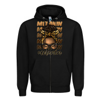 Black melanin afro messy bun Zipper Hoodie - Artiststas