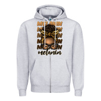 Heather Grey melanin afro messy bun Zipper Hoodie - Artiststas