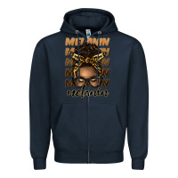 Navy melanin afro messy bun Zipper Hoodie - Artiststas