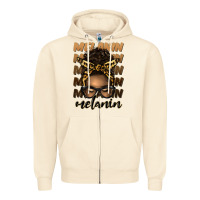 Sandshell melanin afro messy bun Zipper Hoodie - Artiststas