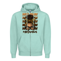 Seafoam melanin afro messy bun Zipper Hoodie - Artiststas