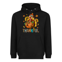 Black Thankful Turkey Heavyweight Hoodie - texasbilliewilder