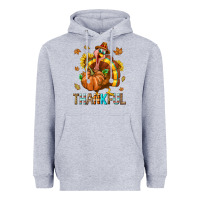 Heather Grey Thankful Turkey Heavyweight Hoodie - texasbilliewilder