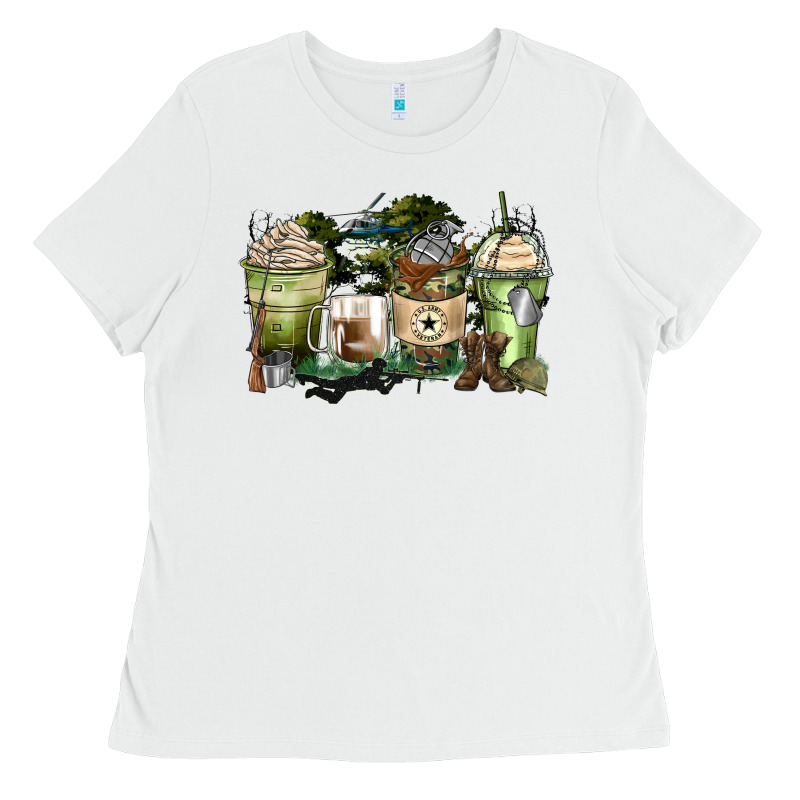 Veteran Coffee Cups Ladies Tee by Zillion Design Studio | Teevron