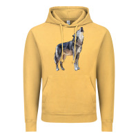 Vintage Mustard wolf Vintage Hoodie - LillyAllenDesigns