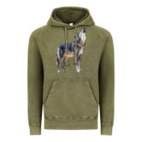 Vintage Olive wolf Vintage Hoodie - LillyAllenDesigns