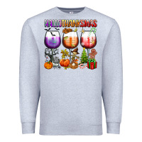 Heather Grey hallothanksmas Premium Sweatshirt - texasbilliewilder