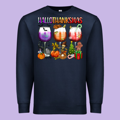 Hallothanksmas Premium Sweatshirt Designed By Texasbilliewilder