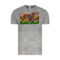 Cloud Rock Western Mom With Duroc Pig And Baby Pig Vintage Tee - LillyAllenDesigns