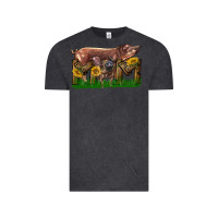 Vintage Black Western Mom With Duroc Pig And Baby Pig Vintage Tee - LillyAllenDesigns