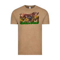 Vintage Coffee Western Mom With Duroc Pig And Baby Pig Vintage Tee - LillyAllenDesigns