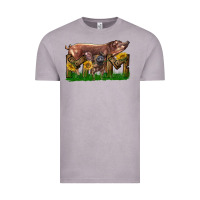 Vintage Zinc Western Mom With Duroc Pig And Baby Pig Vintage Tee - LillyAllenDesigns