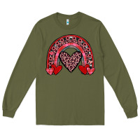 Army Green valentines heart rainbow Long Sleeve Tee - JahusDesignShop