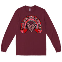 Burgundy valentines heart rainbow Long Sleeve Tee - JahusDesignShop