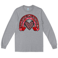 Heather Grey valentines heart rainbow Long Sleeve Tee - JahusDesignShop