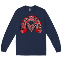 Navy valentines heart rainbow Long Sleeve Tee - JahusDesignShop