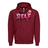 Burgundy self love Zipper Hoodie - Artiststas