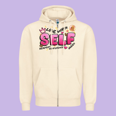 Self Love Zipper Hoodie Designed By Artiststas