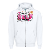 White self love Zipper Hoodie - Artiststas