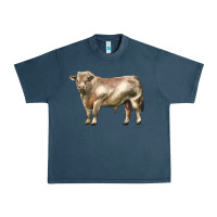 Midnight Navy charolais bull Urban Heavy Tee - LillyAllenDesigns