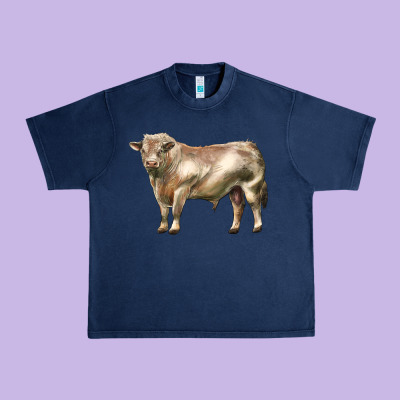 Charolais Bull Urban Heavy Tee Designed By Lillyallendesigns