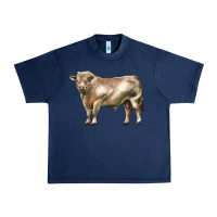 Navy charolais bull Urban Heavy Tee - LillyAllenDesigns