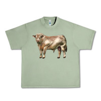 Oil Green charolais bull Urban Heavy Tee - LillyAllenDesigns
