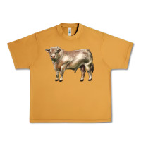 Peanut Butter charolais bull Urban Heavy Tee - LillyAllenDesigns