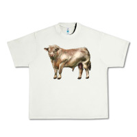 Pistachio charolais bull Urban Heavy Tee - LillyAllenDesigns