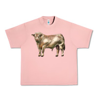 Salmon charolais bull Urban Heavy Tee - LillyAllenDesigns
