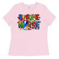 Bubblegum Pink ausome autism nurse Ladies Tee - Zillion Design Studio
