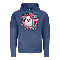 Vintage Denim pink Christmas Santa Claus sunflower Vintage Hoodie - Jasminsmagicworld