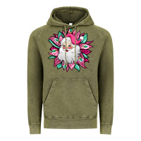 Vintage Olive pink Christmas Santa Claus sunflower Vintage Hoodie - Jasminsmagicworld