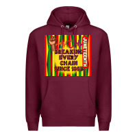 Burgundy juneteenth breaking every chain since 1865 Premium Hoodie - TumblerDesignByShophia